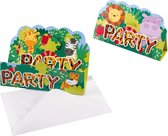 Amscan Uitnodigingen Jungle Met Envelop 8 Stuks Multicolor
