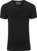 Garage 205 - Bodyfit T-shirt diepe ronde hals korte mouw zwart L 95% katoen 5% elastan
