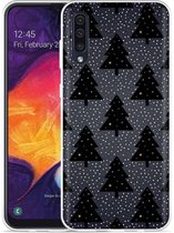 Galaxy A50 Hoesje Snowy Christmas Trees - Designed by Cazy