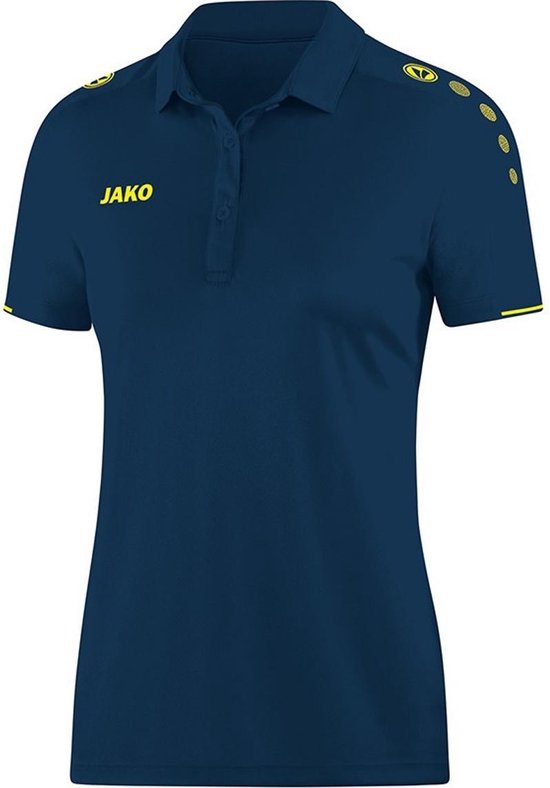 Jako Polo Classico Dames Nachtblauw-Citroen Maat 34