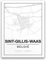 Poster/plattegrond SINT-GILLES-WAAS - A4