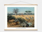 Schoolplaat 'Aan den rand der Kalahari' van M.A. Koekkoek