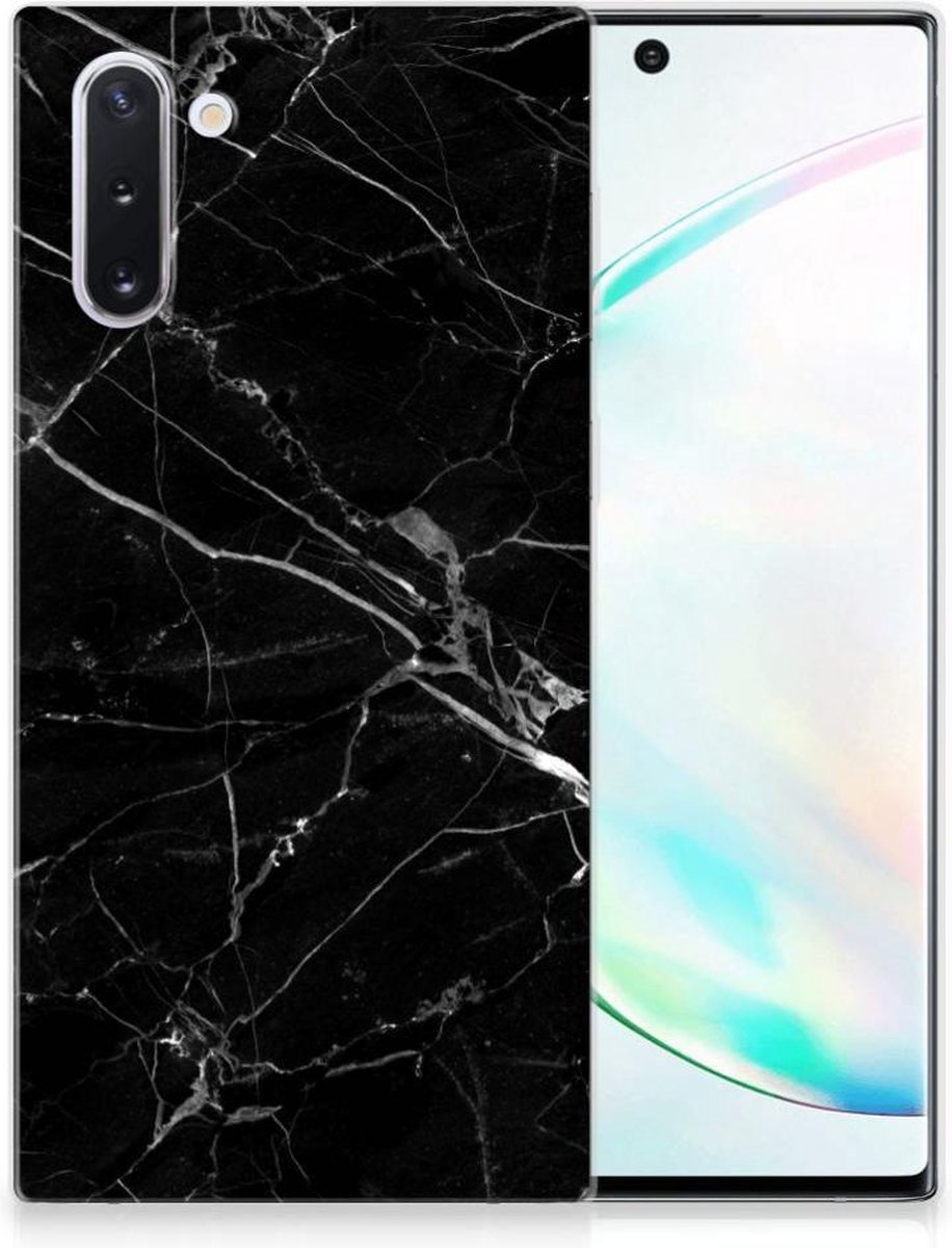 Samsung Galaxy Note 10 TPU Siliconen Hoesje Marmer Zwart - Origineel Cadeau Vader