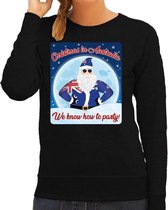 Foute Australie Kersttrui / sweater - Christmas in Australia we know how to party - zwart voor dames - kerstkleding / kerst outfit 2XL (44)