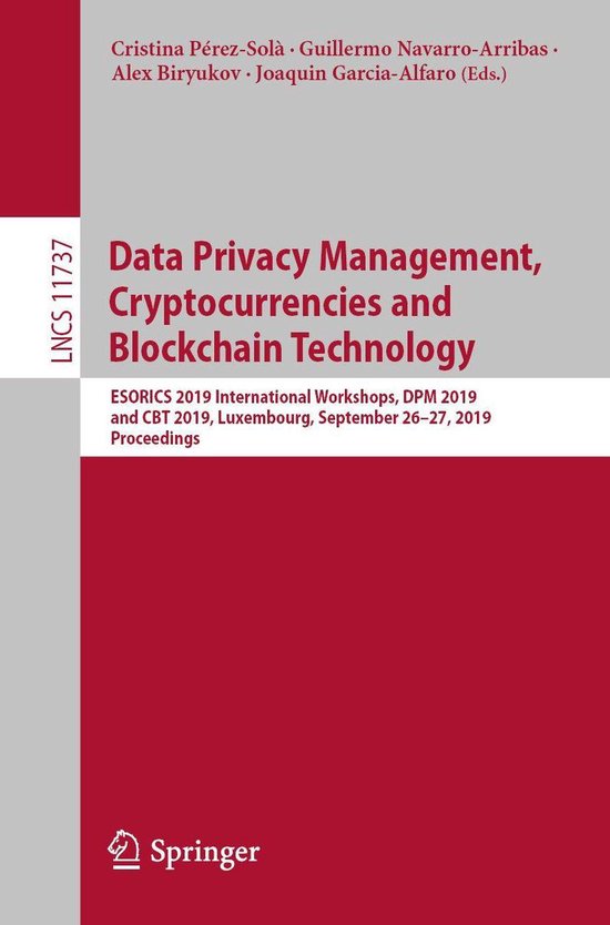 Springer Nature Proceedings Computer Science - Data Privacy  ... - cover