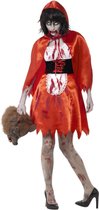 SMIFFYS - Satijnachtig zombie roodkapje kostuum voor vrouwen - XS - Volwassenen kostuums