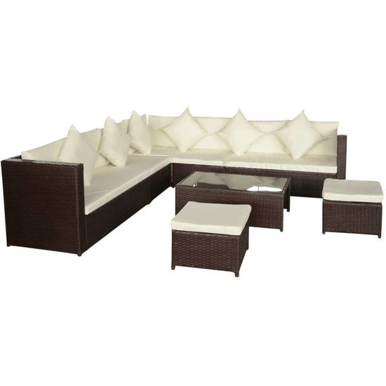 Tuin Loungeset Bruin 29delig Rattan / Lounge set tuin