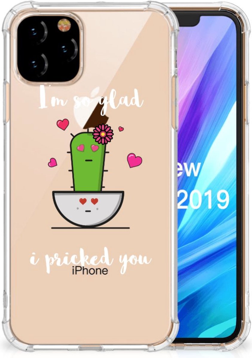 Apple iPhone 11 Pro Stevig Bumper Hoesje Cactus Glad