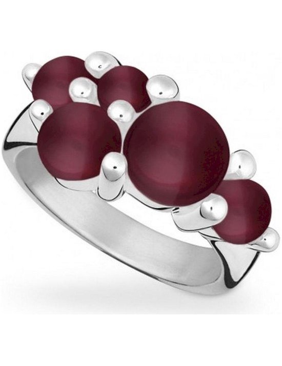 Foto: Zinzi zilveren schakel ring met paperclip schakels witte zirconias zir2116