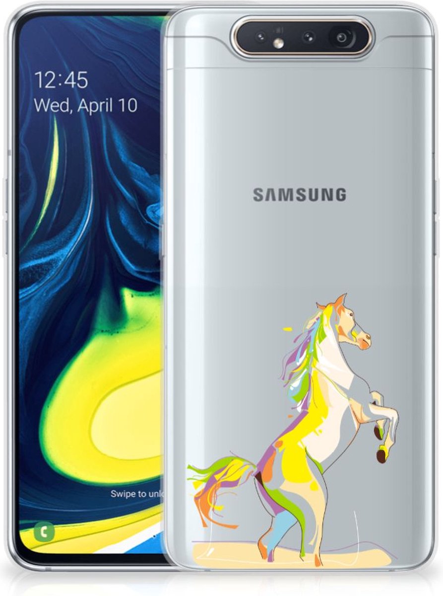Samsung Galaxy A80 Telefoonhoesje met Naam Horse Color