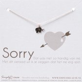 Simply Because Sorry! Armband (zilver, bedel olifantje) 18-20 cm