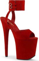 Pleaser Sandaal met enkelband, Paaldans schoenen -35 Shoes- FLAMINGO-891 Paaldans schoenen Rood