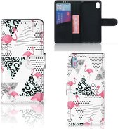 Xiaomi Redmi 7A Telefoonhoesje met Pasjes Flamingo Triangle