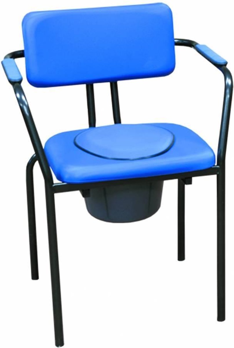 Chaise percée avec WC, Pliable, Légère, Avec couvercle, Hauteur réglable, Accoudoirs, Aluminium, Mar
