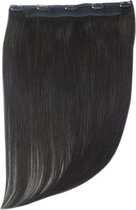 Remy Human Hair extensions Quad Weft straight 16 - zwart 1B#-