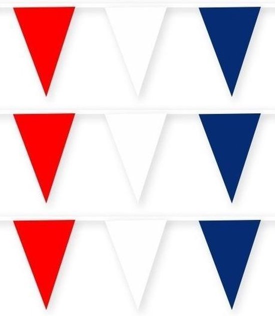 Hardheid leeftijd periscoop 3x Rode/witte/blauwe stoffen vlaggenlijnen/slingers 10 meter -  Feestartikelen... | bol.com