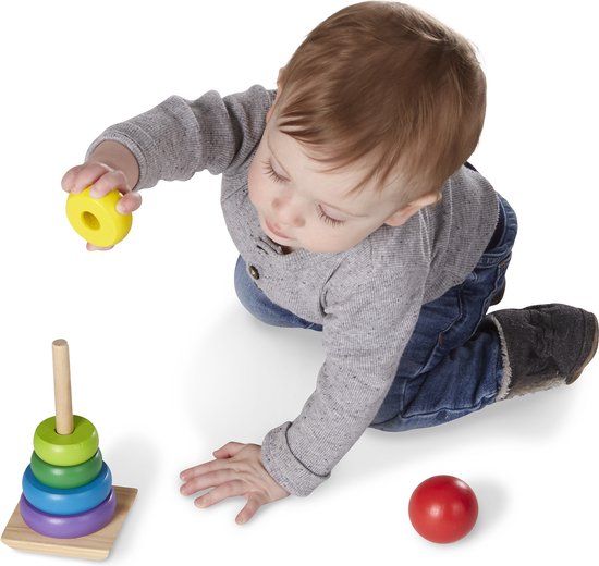 Thumbnail van een extra afbeelding van het spel Melissa & Doug Regenboogstapelaar - Houten speelgoed - Educatief spel - Ontwikkelingsspeelgoed - Montessori - 3+ - Cadeau voor meisjes en jongens