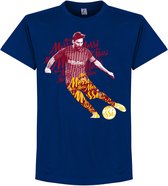Lionel Messi Barcelona Script T-Shirt - Blauw - S