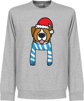 Christmas Dog Scarf Supporter Kersttrui - Lichtblauw/Wit - S