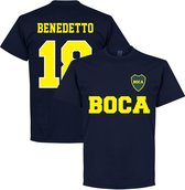 Boca Juniors Benedetto 18 Text T-Shirt - Navy Blauw - XXXL