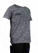 Legend Sports Dryfit Sportshirt Melange Zwart Maat Xs