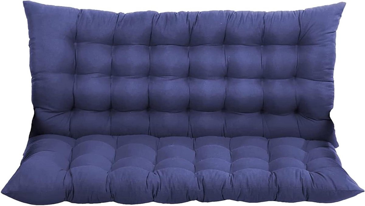 Tuinkussen 2-zits - Bankkussen Buiten - Buiten Ontspannen - Dikke Vulling - 120x100x8cm - Marineblauw