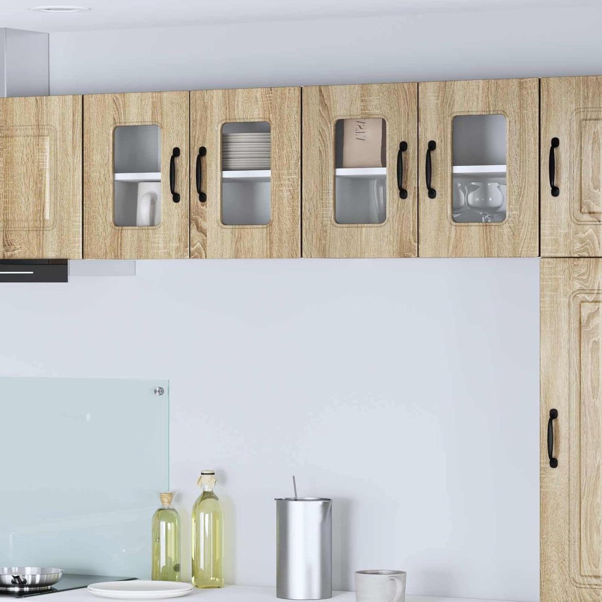 Keukenkast - Opbergkast Wandkast - Keuken Organiseren - Zwevend Design - 60 x 31 x 40 cm - Sonoma Eiken