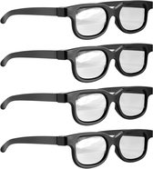 Gepolariseerde 3D-brillen - Passieve brillen - 3D-films kijken - Geen batterijen nodig - 4 stuks - Zwart
