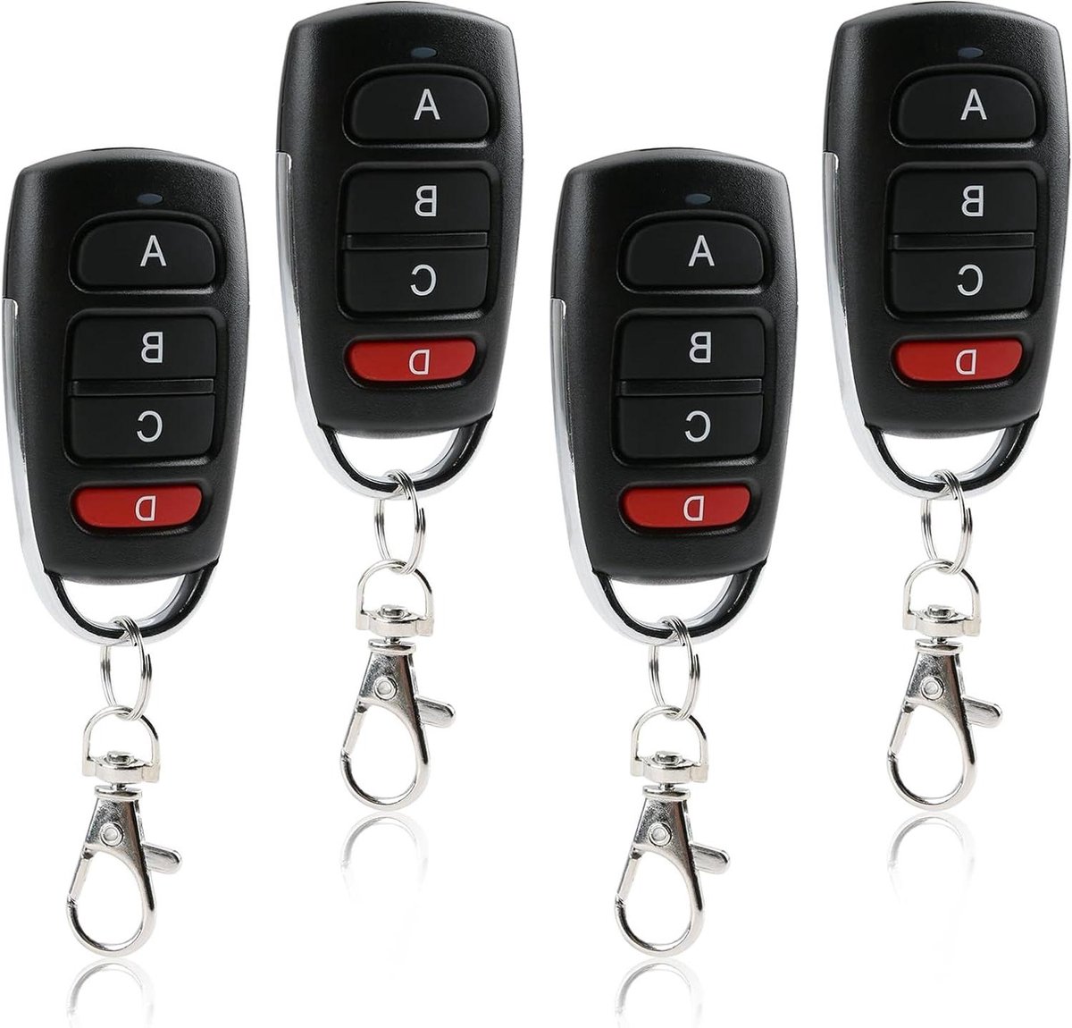 Afstandsbediening - Kopieerapparaat - Poort en Garage - Vaste Code Kloning - 4 Stuks - Zwart