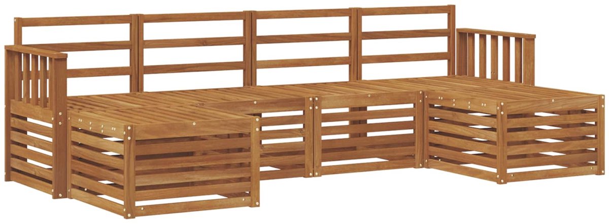 vidaXL Buiten - bank - set - 6 - st - 6-zits - Naturel - Massief - Acacia - Hout