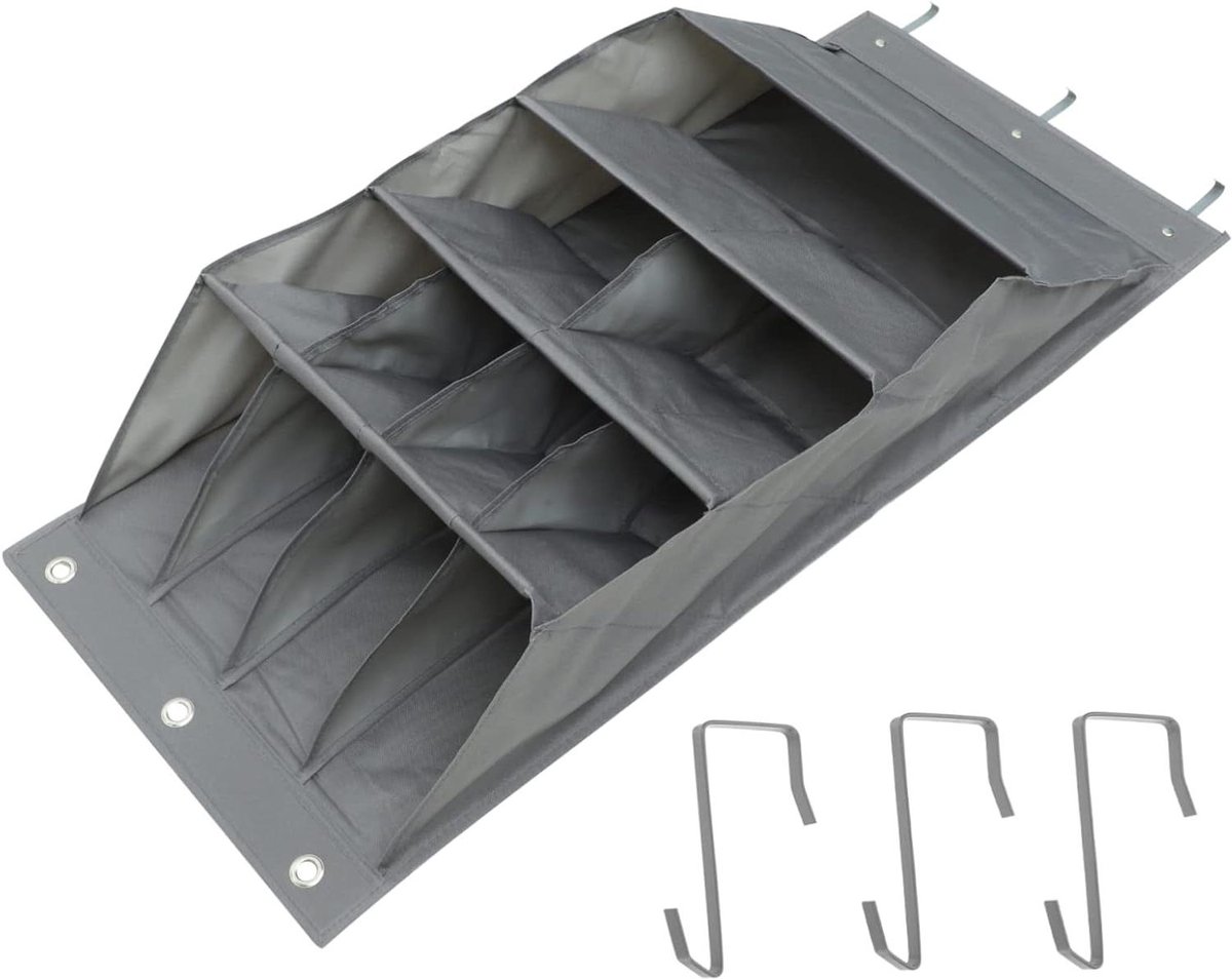 Deur Organizer - Wandopberger Schoenen - Ruimte Besparen - 11 Secties - 94x43x17cm - Grijs