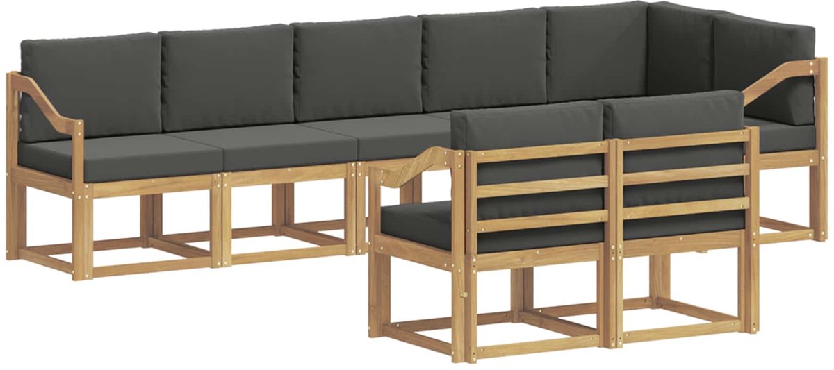 vidaXL Buiten - bank - set - 8 - st - 8-zits - Wit - en - antracietkleurig Wit en antracietkleurig