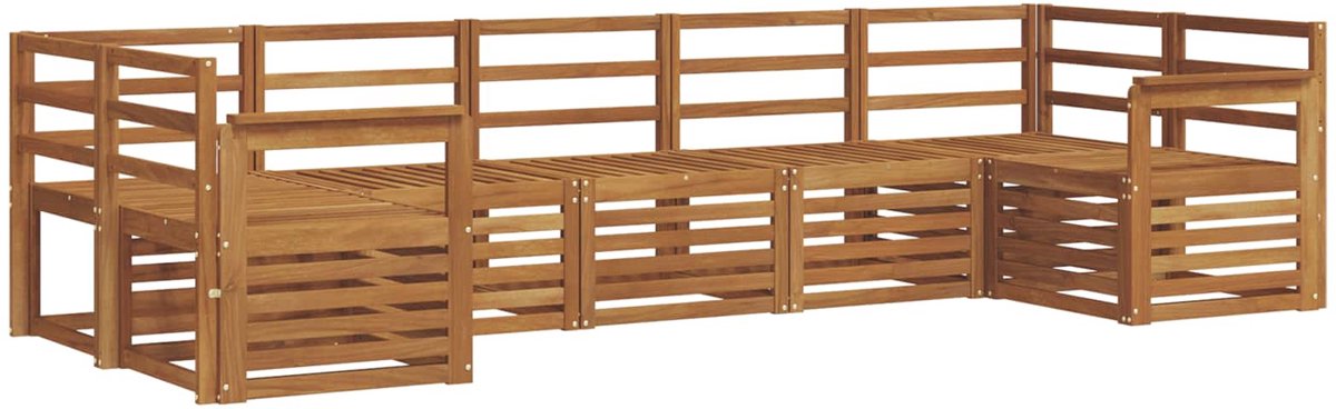 vidaXL Buiten - bank - set - 7 - st - 7-zits - Naturel - Massief - Acacia - Hout