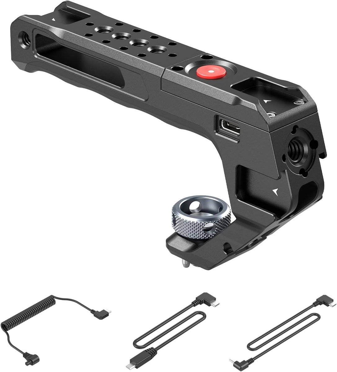 Handgreep met Start/Stop Knop voor Camera's met 3/8"-16 Bevestigingen, Geschikt voor Sony A7 III, Canon R5II, FUJIFILM X-H2S en Panasonic S5 II, Ideaal voor Videoproductie en Fotografie