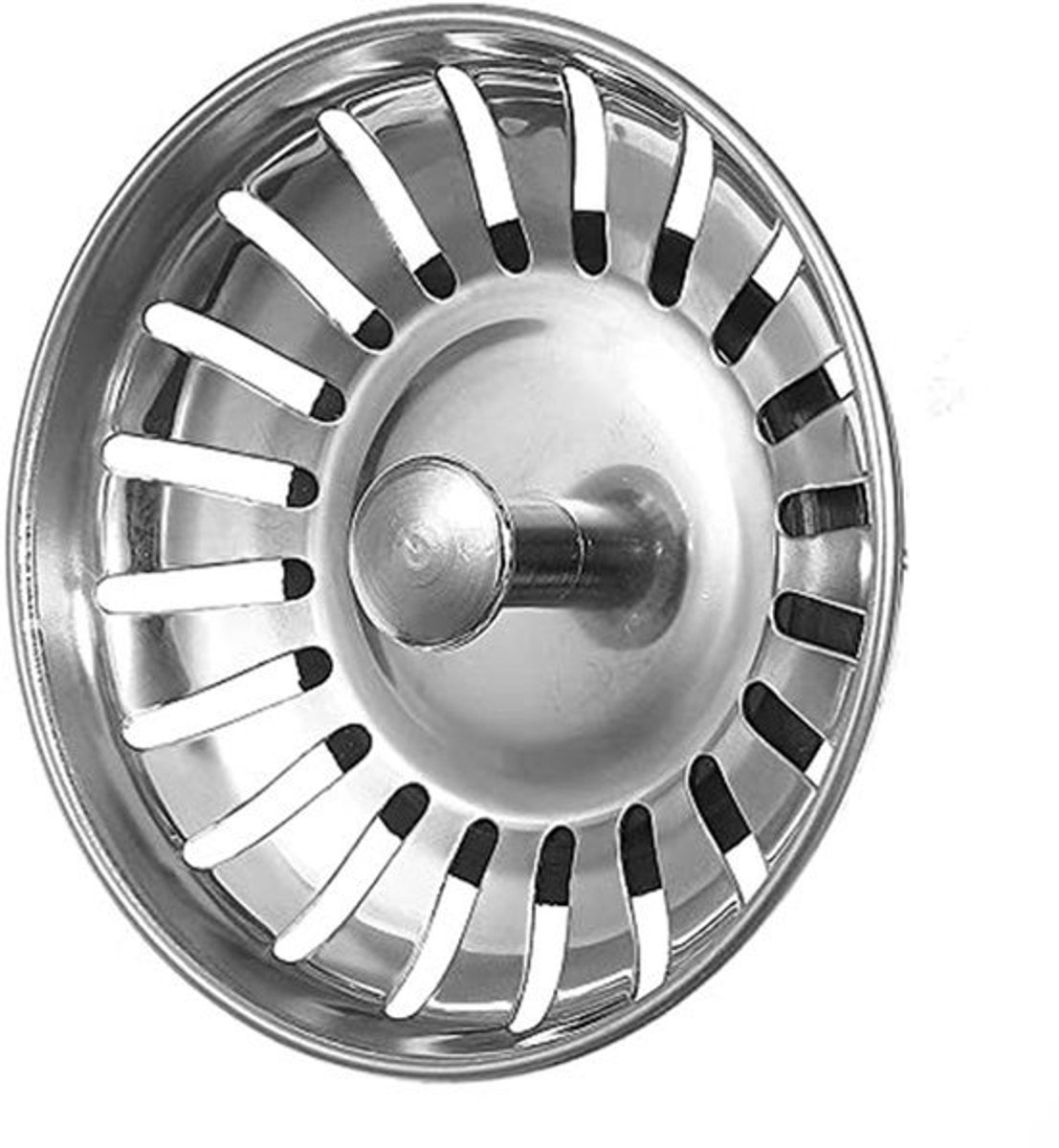 RVS Afvoerzeef - Stopper Met Rubber Onderkant - Voor 7,9mm Afvoer
