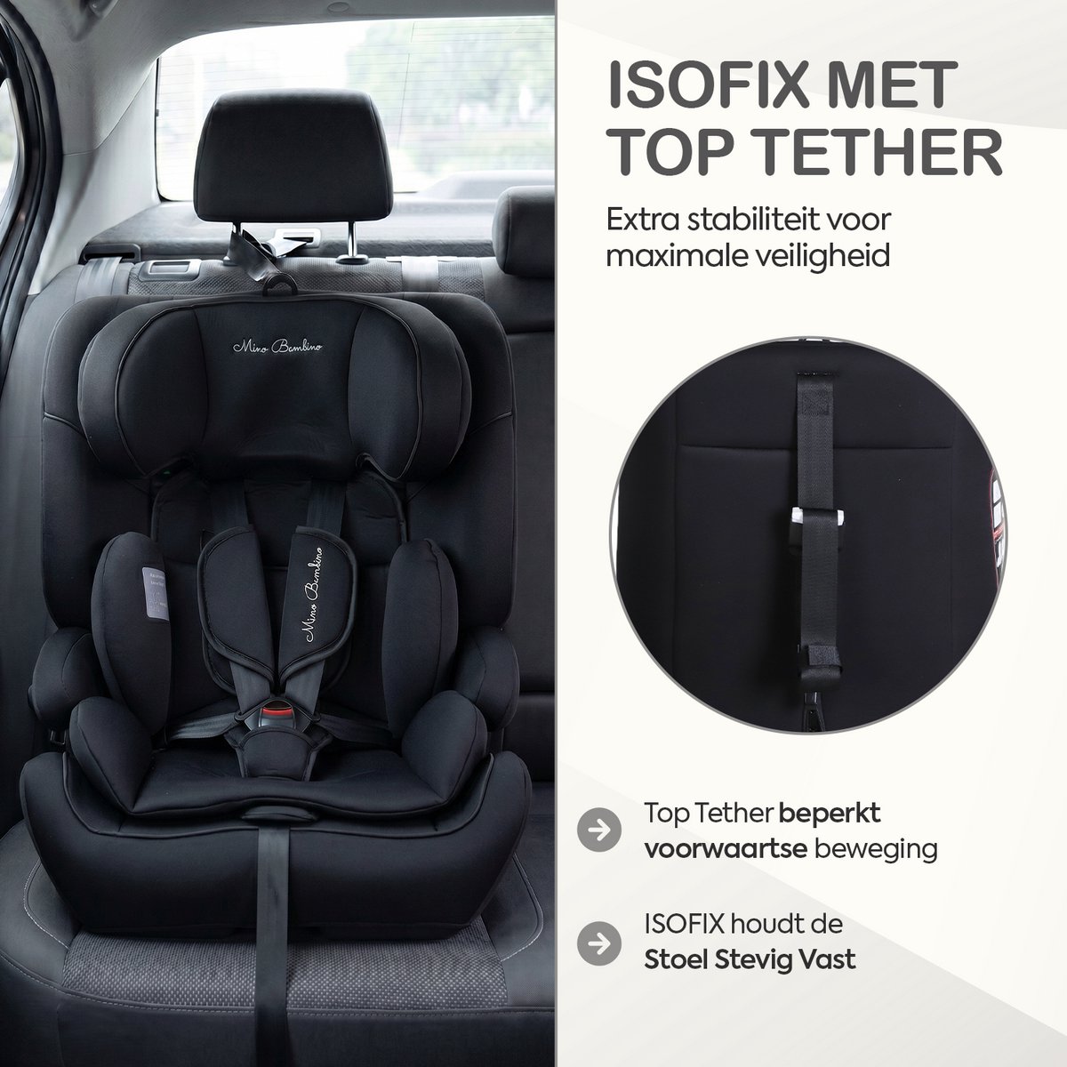 Mino Bambino i-Size Autostoel - Isofix - Zwart thumbnail 4