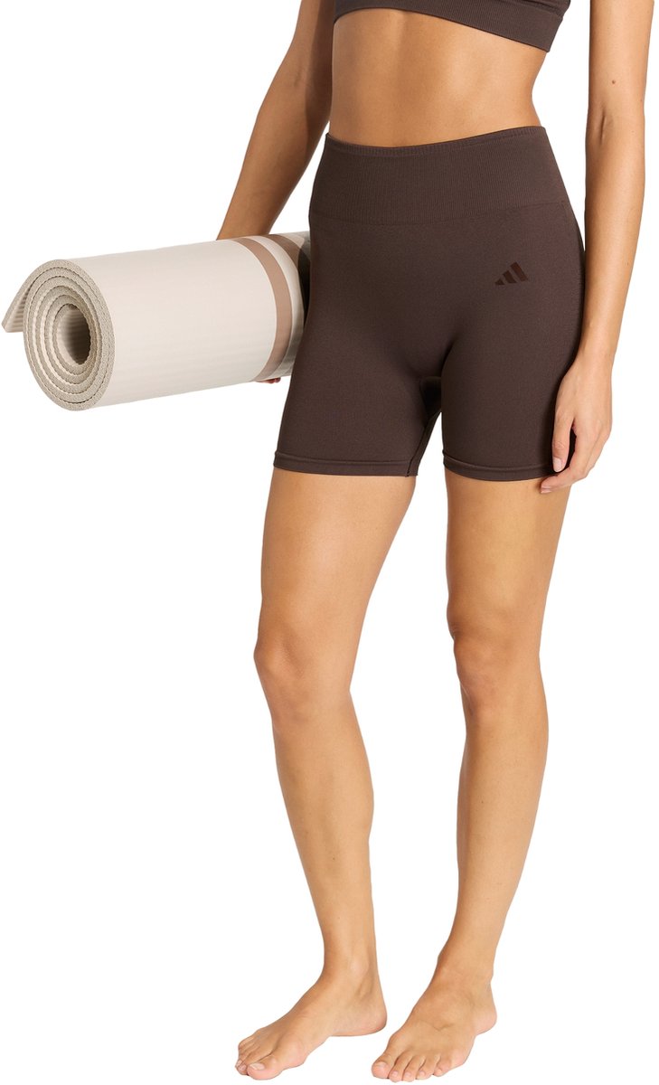Adidas Performance Workout Essentials Knit Legging 4-Inch - Dames - Bruin