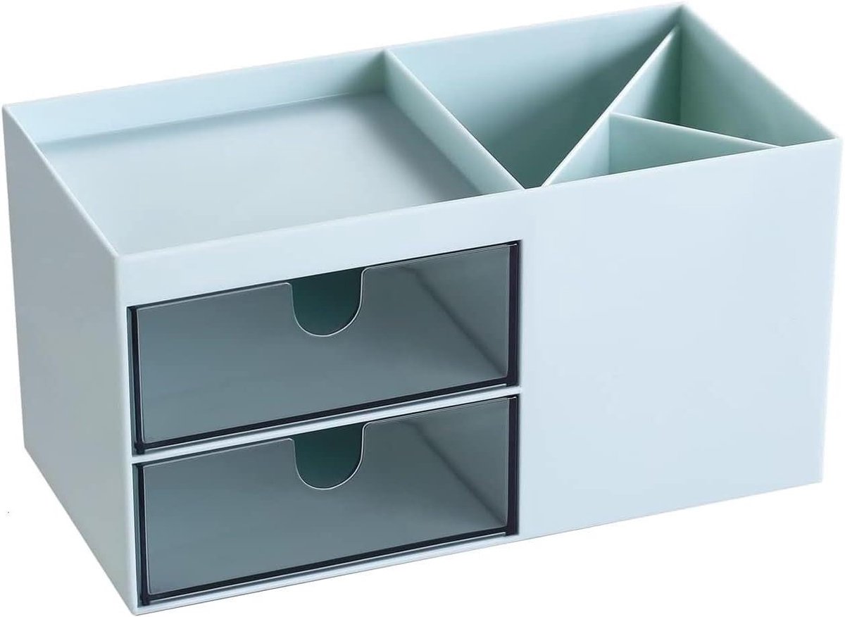Bureau Organizer - Opberger Bureau - Bureau Opruimen - Met Laden - 6.9 x 3.5 x 3.5 inch - Blauw