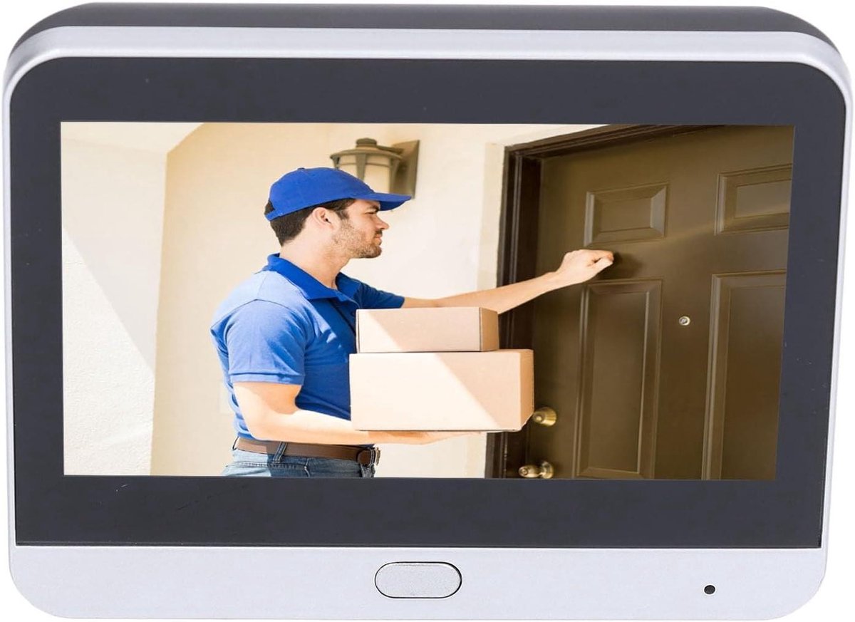 Draadloze Videodeurbel - Slimme Deurcamera - Huisbeveiliging - 1080p HD Resolutie - 43 inch Scherm - Zwart