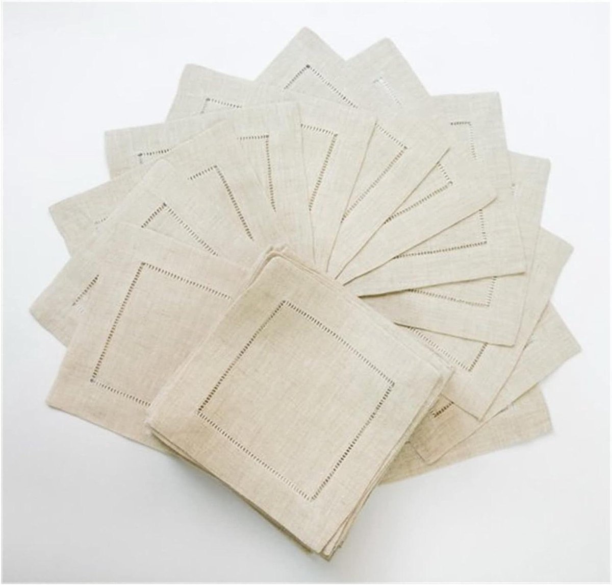 Stoffen Servetten - Cocktail servetten - Tafeldekking - Wasbaar en herbruikbaar - 20x20cm - Linnen