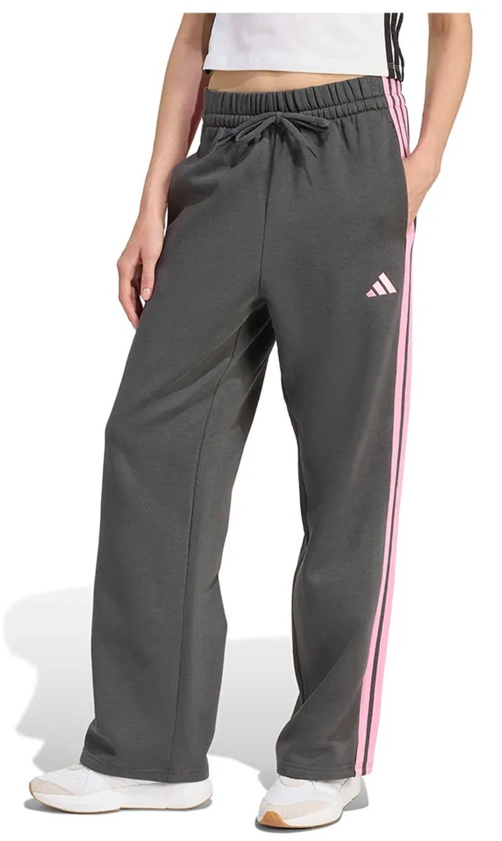 Adidas Essentials 3 Stripes Open-hem Fleece Joggers L Regular Vrouw Grijs