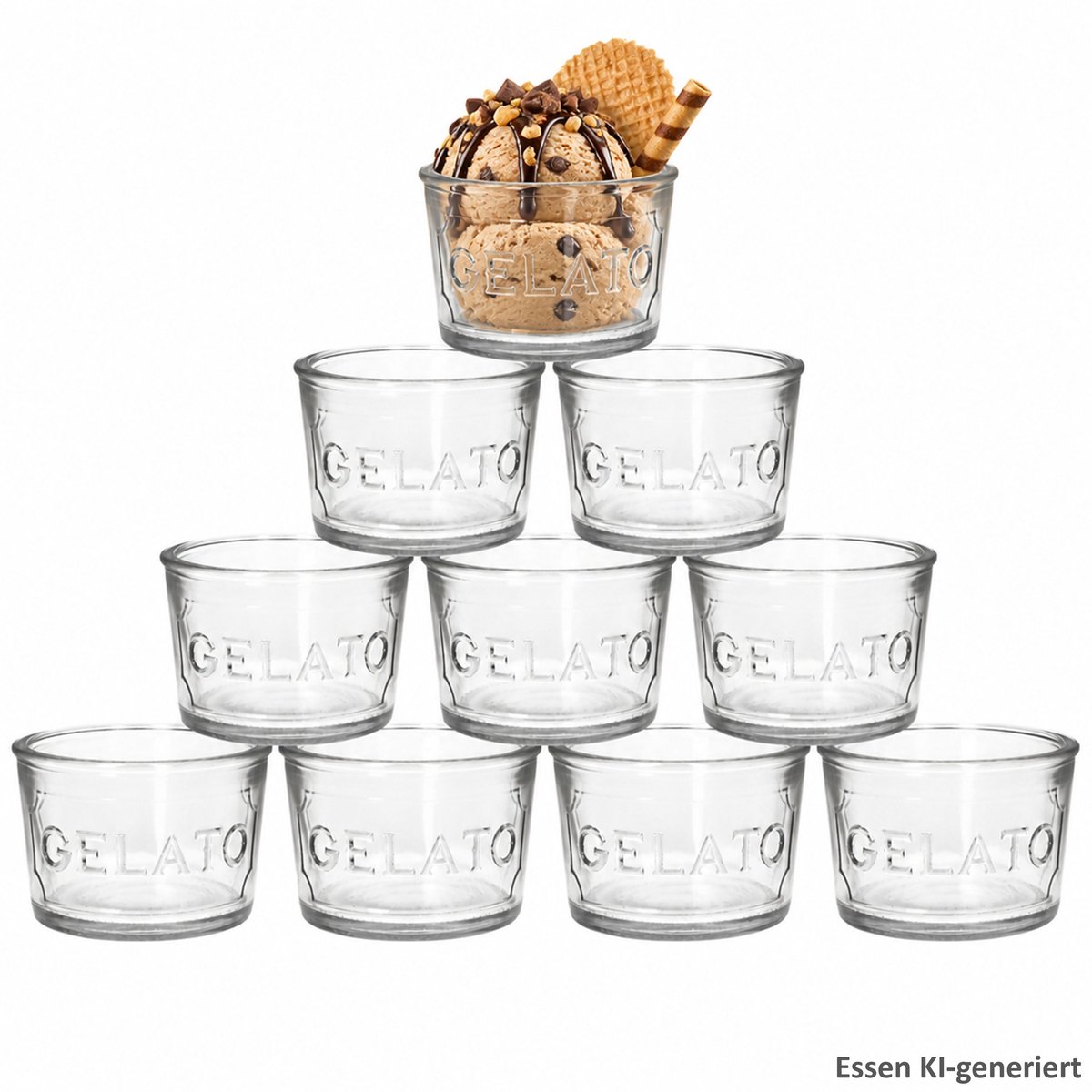 Set van 12 gelato sundae glazen 150ml
