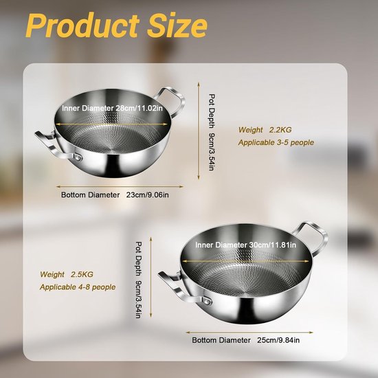 Titanium Pan - Soeppan Braadpan - Algemeen Koken - Gehamerd Antiaanbak - 28 cm - Zilver — afbeelding 2