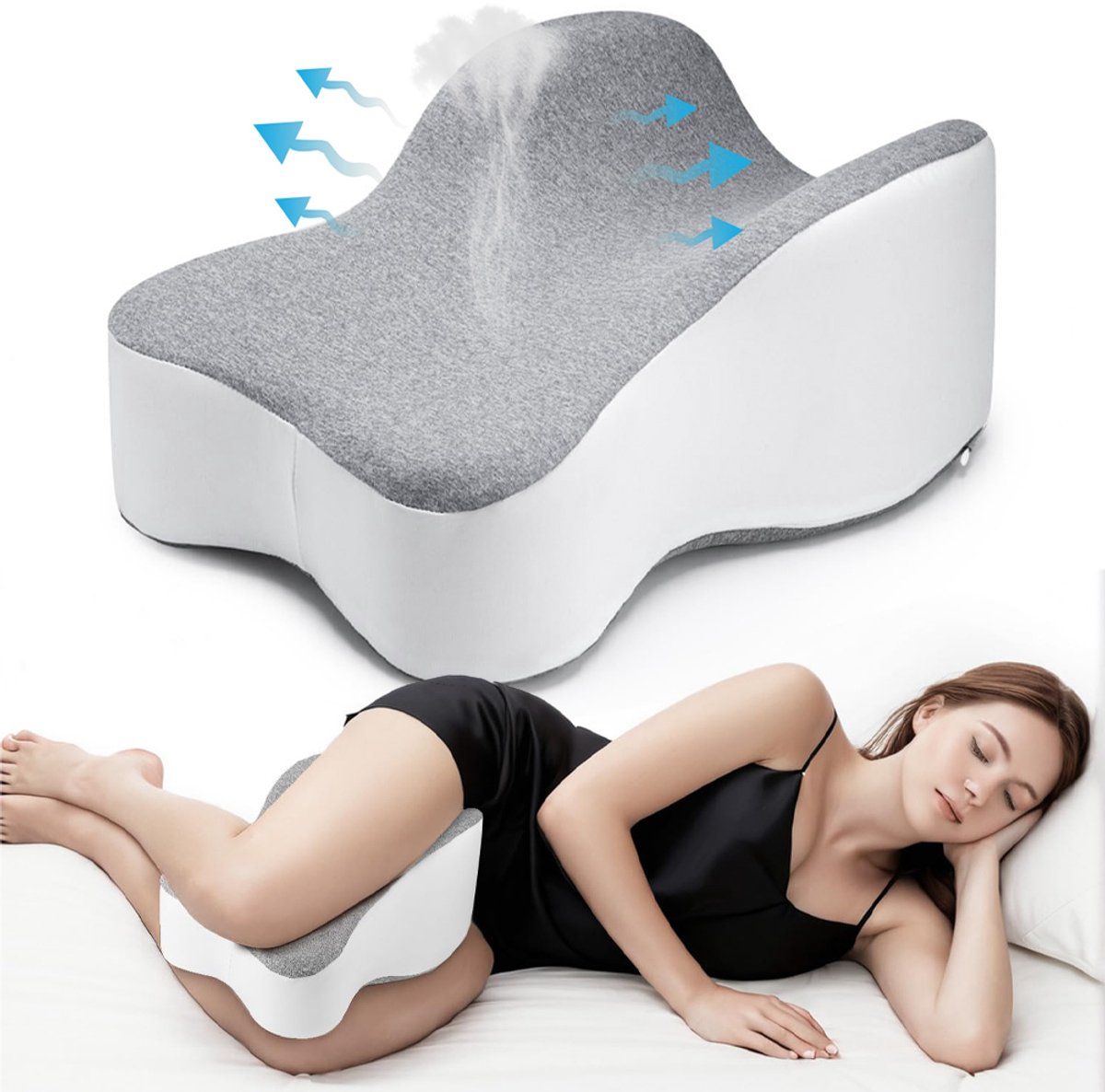 Kniekussen voor zijslapers - Ergonomisch traagschuim voor comfort