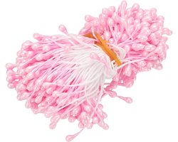 Bloem Meeldraden - Kunstparels Pistils - Ambachten Maken - Dubbele Hoofden - 300 Stuks - Roze