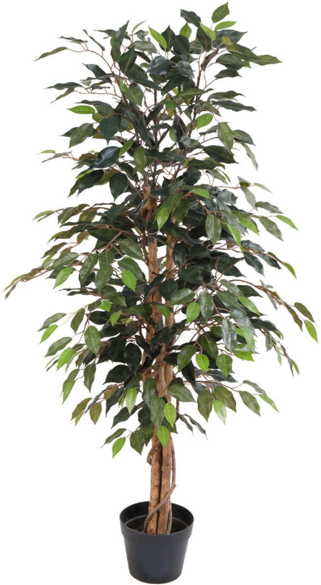 Trendyplants - Kunst Ficus Benjamina - Treurvijg - Kunstplant - Hoogte 130cm - Potmaat Ø18cm