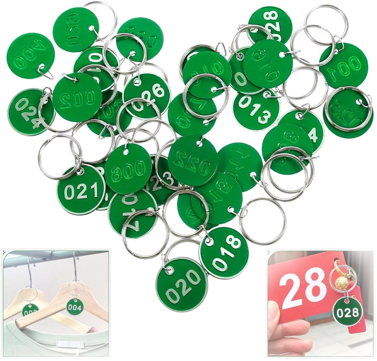 BRENZOOS- Cijferlabels Ronde - Sleutelhanger - Garderobemerken - Nummerplaat - Tags voor Huis - Aluminiumlegering, 1-10. - Etiketten