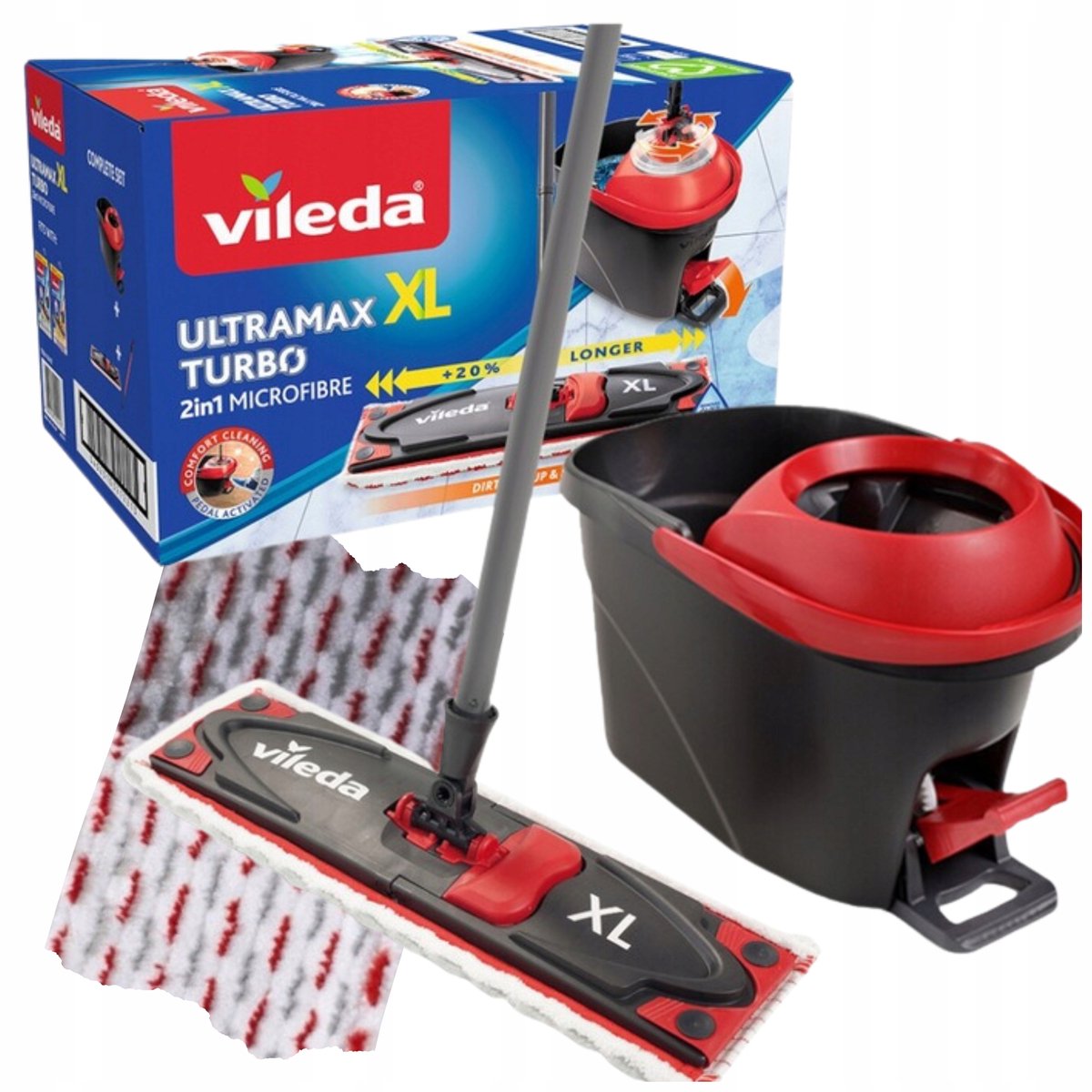 Vileda Ultramax XL Turbo Mop Set met Draaiplek Emmer