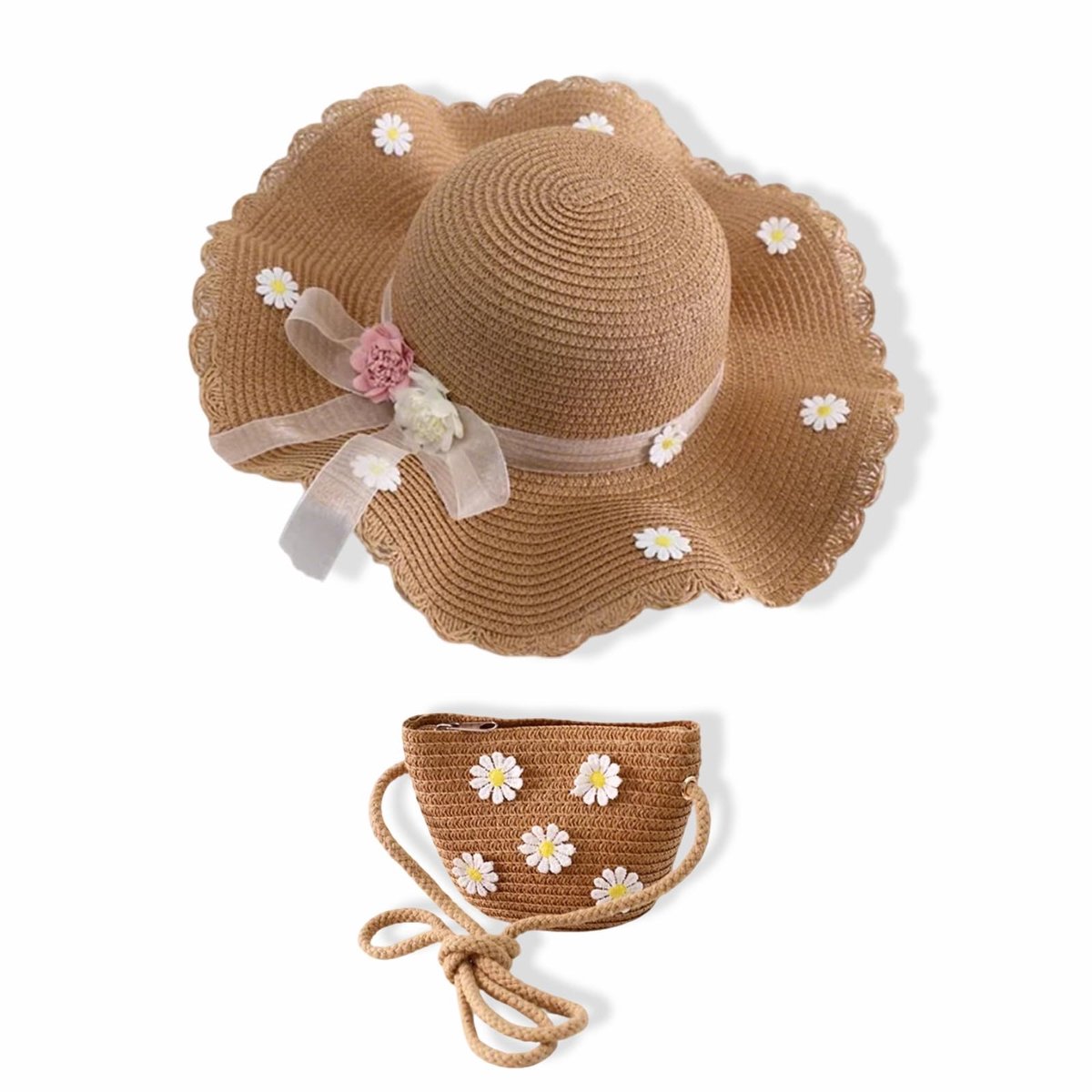 JHUBERS- Zonnehoed Opvouwbaar - Strandhoed - Brede Rand - Bloemenprint - Voor Dames/Meisjes - Hoofdomtrek 48-53 cm