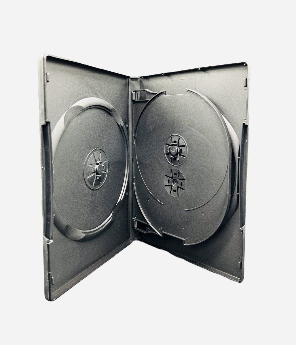 ZEYNOMAX- DVD Hoes Hoogwaardige 4-Way Houder - DVD/CD Case - 100 Stuks - 14mm Dikte - Inlay voor Hoezen - Zwart